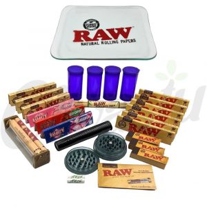 Raw Glass Tray Gift Set - Raw + Juicy Jay + Pop Top + Purize