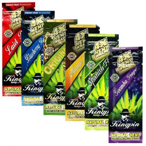 Kingpin Hemp Blunt Wraps - 4 Wraps Per Pack - Assorted Flavours