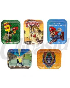 Premium Metal Smoke Arsenal Rolling Tray Various Cartoon 30+ Designs - Large 29 x 35cm