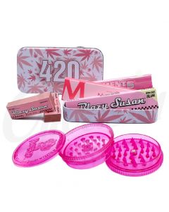 420 Pink Leaf Tin Pink Paper Grinder Set