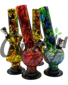 35cm Medium Bong Acrylic Bong Water Shisha Graffiti Style Pipe In Various Colours