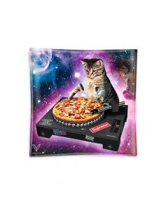 DJ Cat Glass Ashtray - Cosmic Pizza Cat