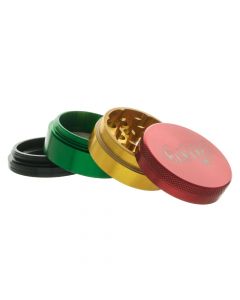 Chongz 50mm "Dragon Fire" Rasta 4 Part Herb Grinder - Random Colour