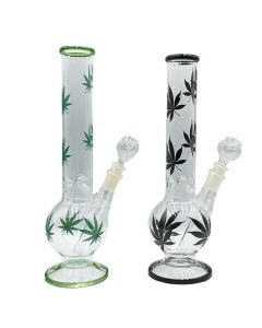 4Smoke Leaf Glass Bong (30cm) -Random Colour