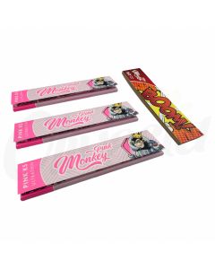 3 Pink Monkey King Ultra Thin Papers + 1 Double Tips Slim