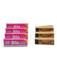 5 x Bull Brand Pink Regular Paper 3 Raw Filter Tips