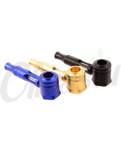 Aluminium & Glass Gavel Pipe - 12cm - Random Colours