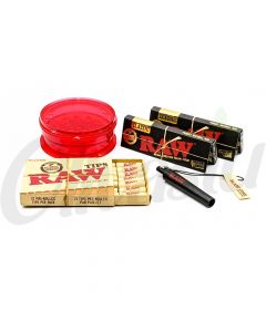 RAW Black Single Wide Cone Creator Set with Grinder & Pre Rolled Tips