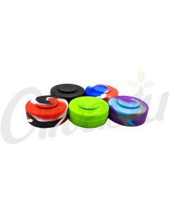 3-Part Non-Stick Silicone Concentrate Stash Jar Pot Oil Wax Dab - Round