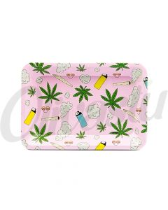 Cloud 9 Weed & Spliff Pink Rolling Tray