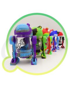 Bounce! Bleep Robot Glass & Silicone Bong Pipe (Random Colour) - 14.5cm