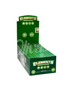 Elements Green Single Wide Rolling Papers (Box of 50)