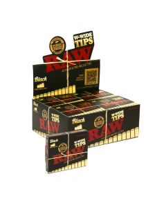 RAW Black W-Wide Pre Rolled Tips - 20 Box