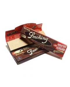 Smoking Unbleached Brown King Size Slim Rolling Paper + Filter Tips