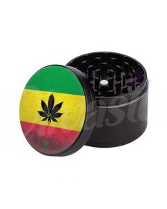 V Syndicate SharpShred 4 Part Grinder 50mm - Rasta Leaf