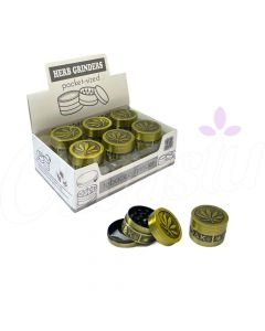 Magnetic 3 Part Metal Herb Grinder - Assorted Colours