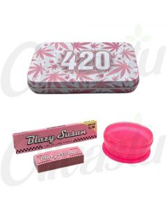 420 Pink Metal Weed Storage Set