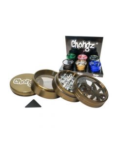 Chongz 63mm "Boomtown" 4 Part Metal Herb Grinder