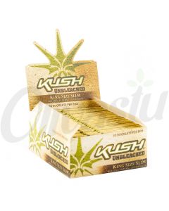 Kush Unbleached King Size Slim Rolling Papers (Box of 50)