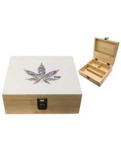 Chongz Bamboo "White Leaf" Wooden Box