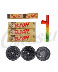 Raw Papers Rasta Pipe Set