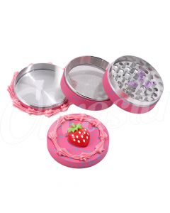 Strawberry Birthday Cake Grinder - 63mm | Pink