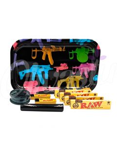 AK47 Gun Shooters Large Rolling Tray Set