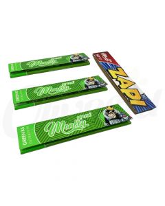 3 Green Monkey King Ultra Thin Papers + 1 Double Tips Slim